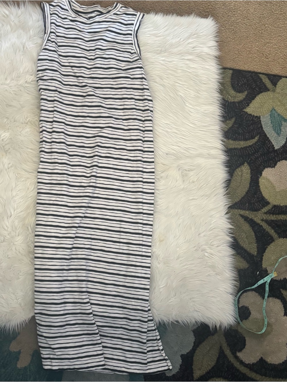 Universal Thread Black & White Striped Maxi Skirt
